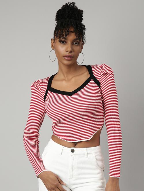 women's crop sweetheart neck top - 20928817 - Standard Image - 0