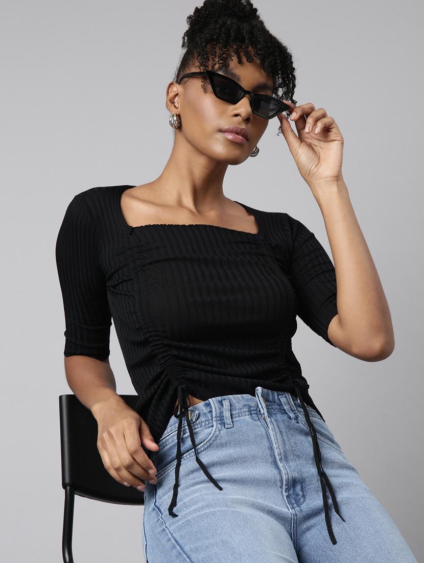 women's solid color crop top - 20928839 - Standard Image - 3