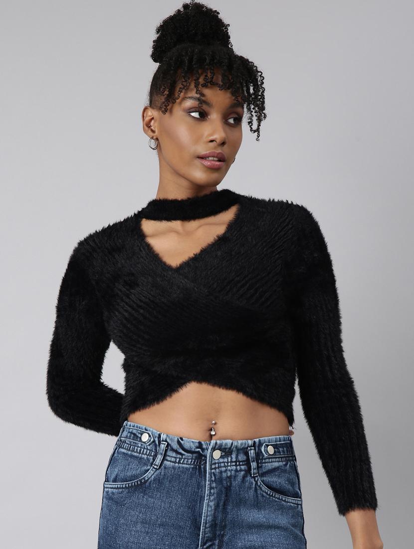 women's v-neck crop top - 20928856 - Zoom Image - 0