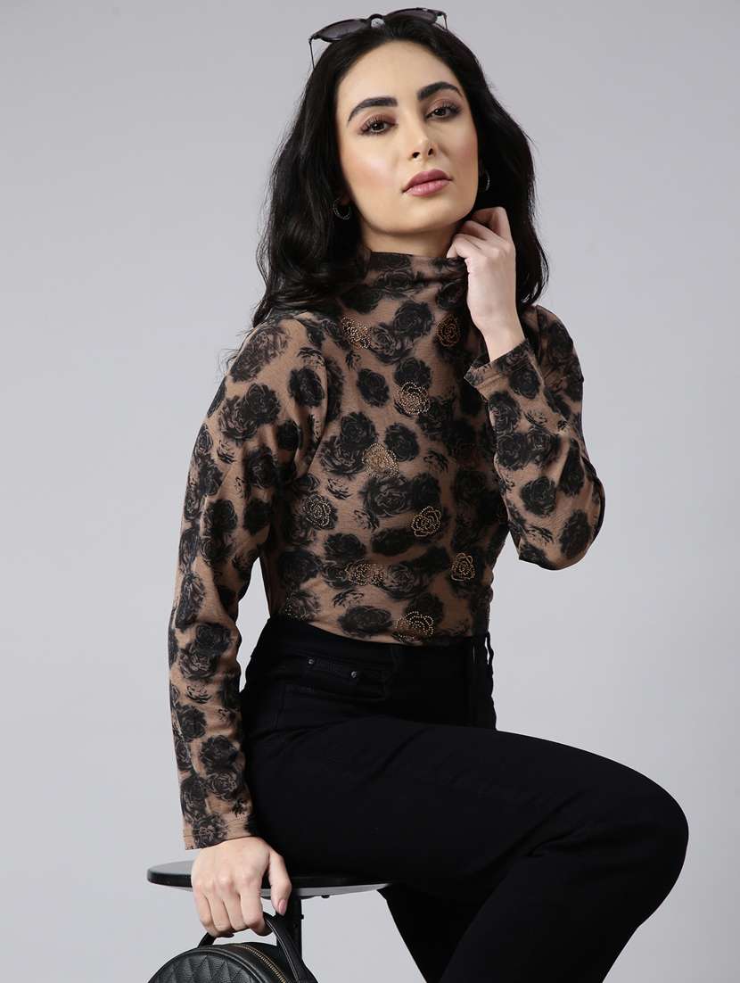 women long sleeve floral printed regular top - 20928864 -  Standard Image - 3