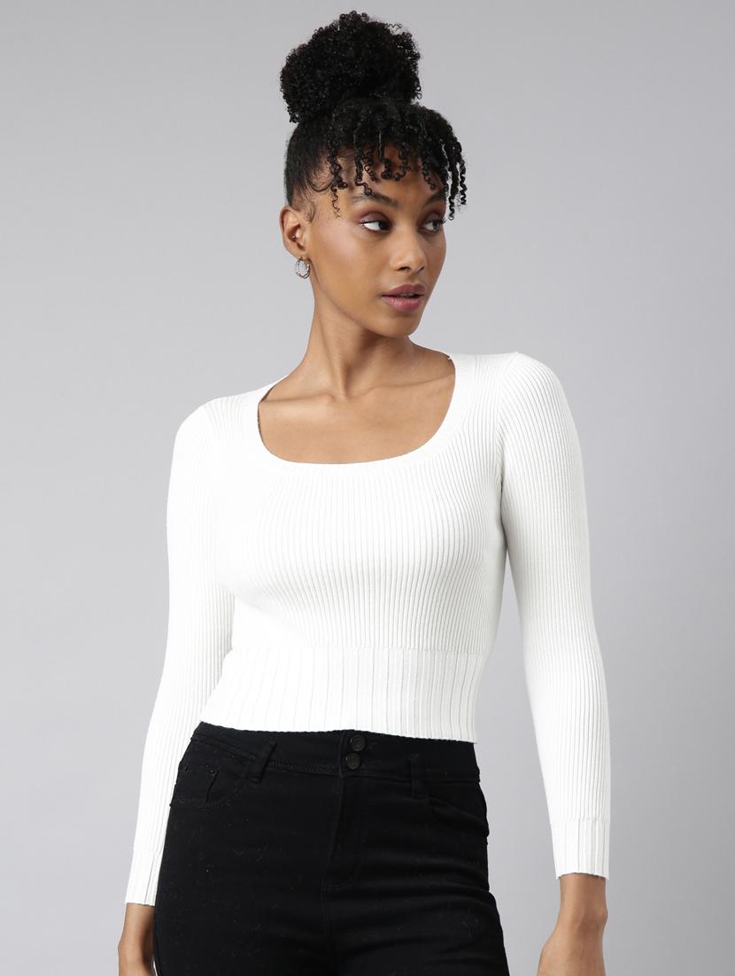 women solid long sleeves top - 20928867 - Zoom Image - 0