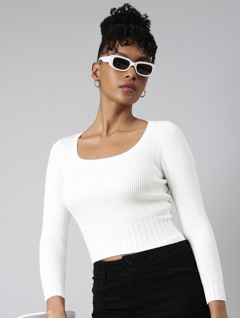 women solid long sleeves top - 20928867 - Standard Image - 3