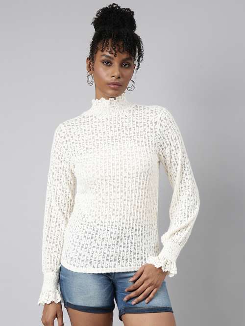 white self design detailed top - 20928888 -  Standard Image - 0