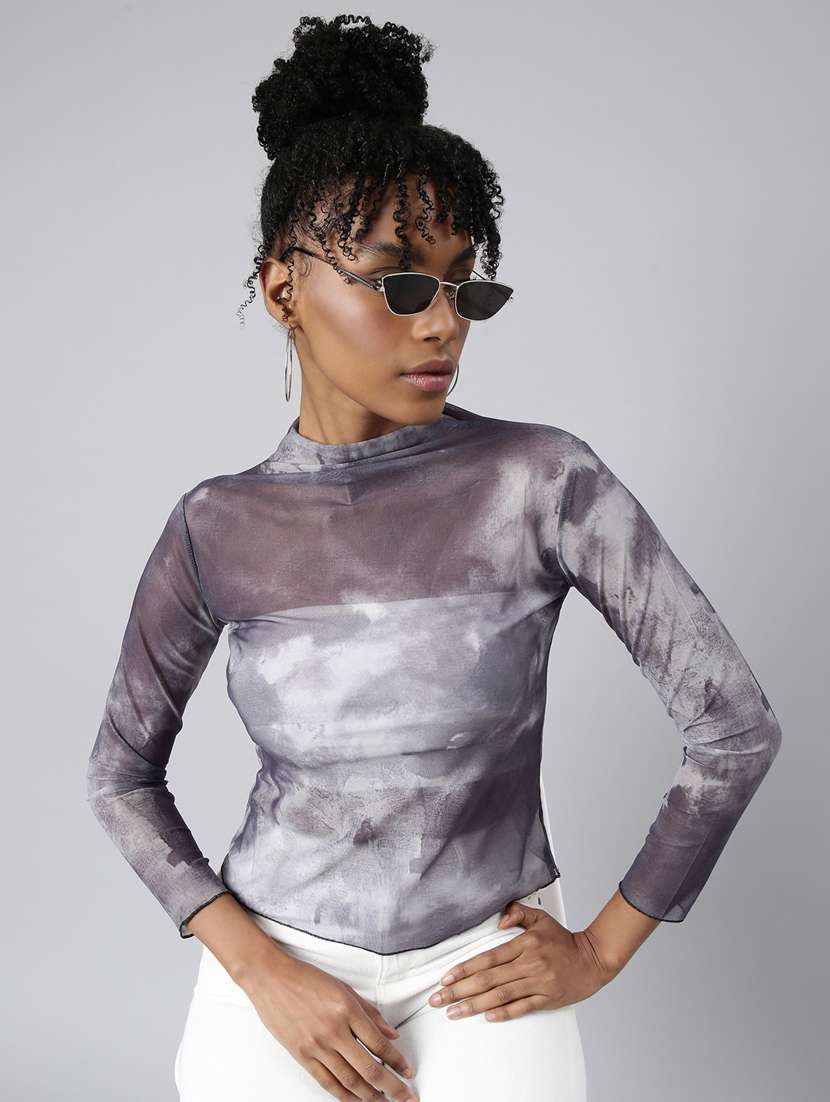women long sleeve tie & dye regular top - 20928892 -  Standard Image - 3