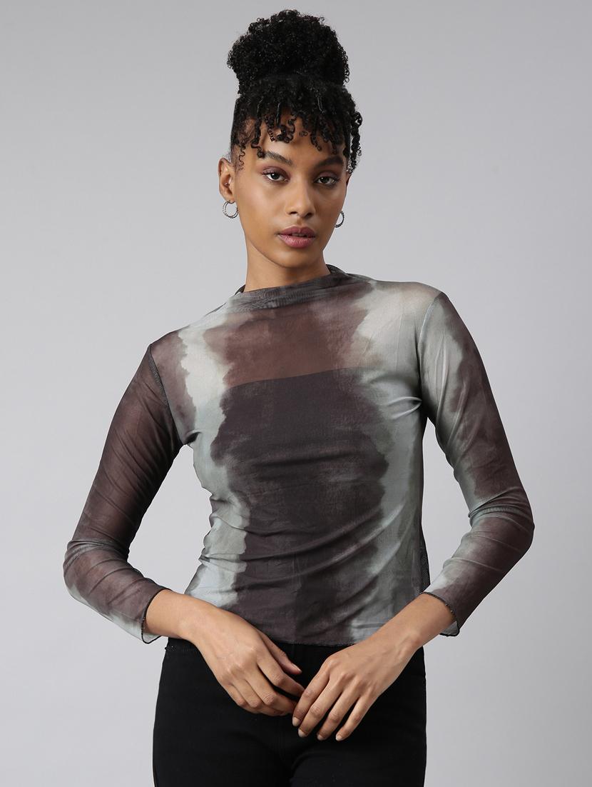 women long sleeve tie & dye regular top - 20928893 - Zoom Image - 0