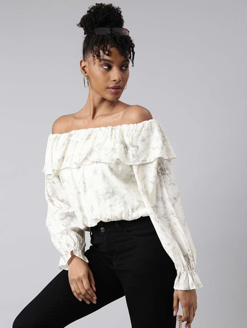 women abstract printed blouson top - 20928896 -  Standard Image - 3