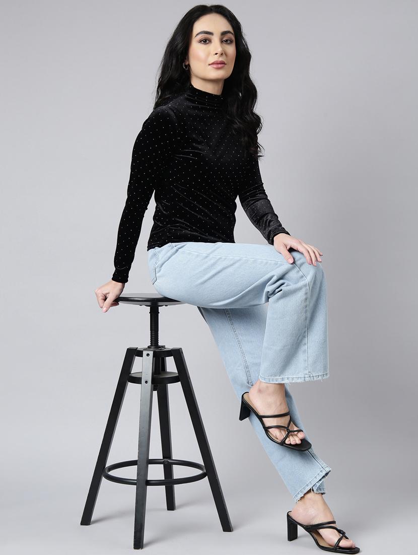 women solid color turtle neck top - 20928897 - Standard Image - 5