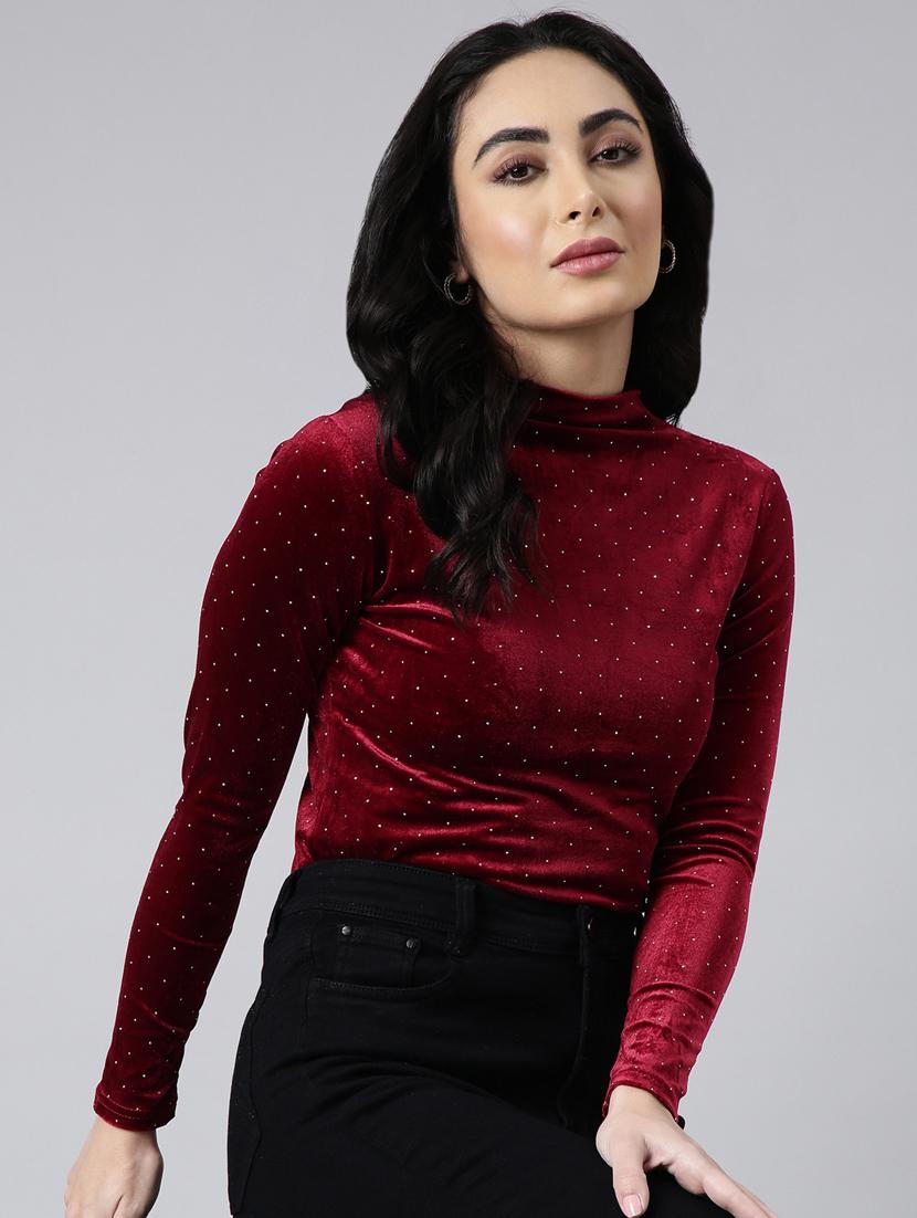 women solid color turtle neck top - 20928898 - Standard Image - 3