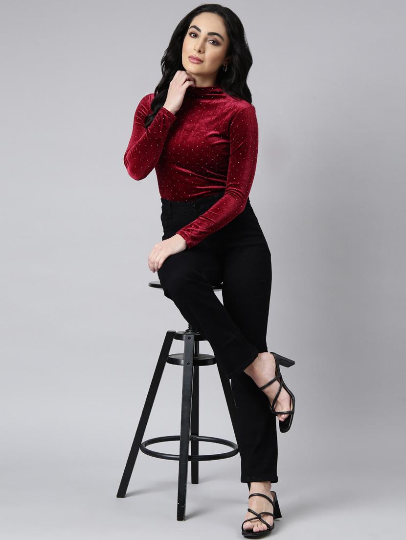 women solid color turtle neck top - 20928898 - Standard Image - 5