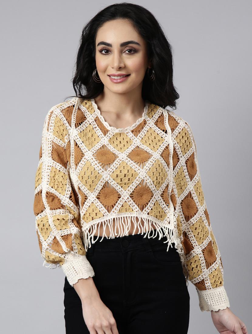 women crochet work crop top - 20928900 - Zoom Image - 0