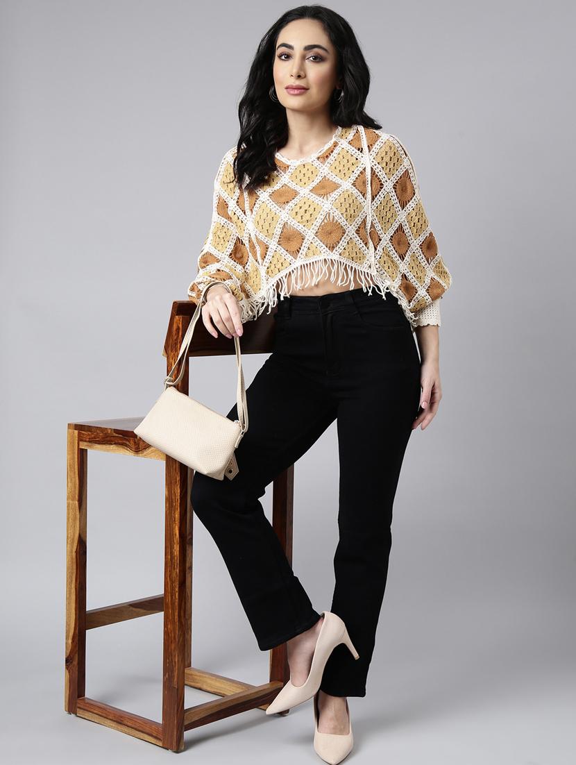 women crochet work crop top - 20928900 - Standard Image - 5