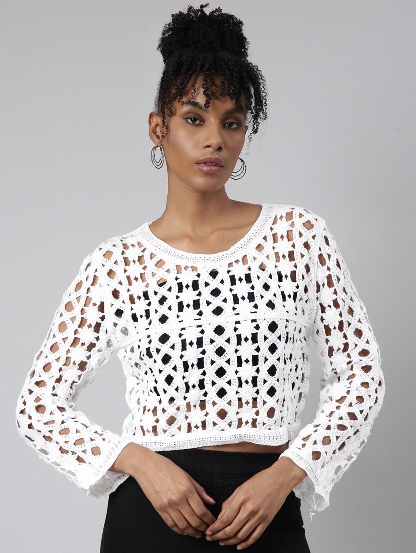 women round neck crop top - 20928905 - Zoom Image - 0
