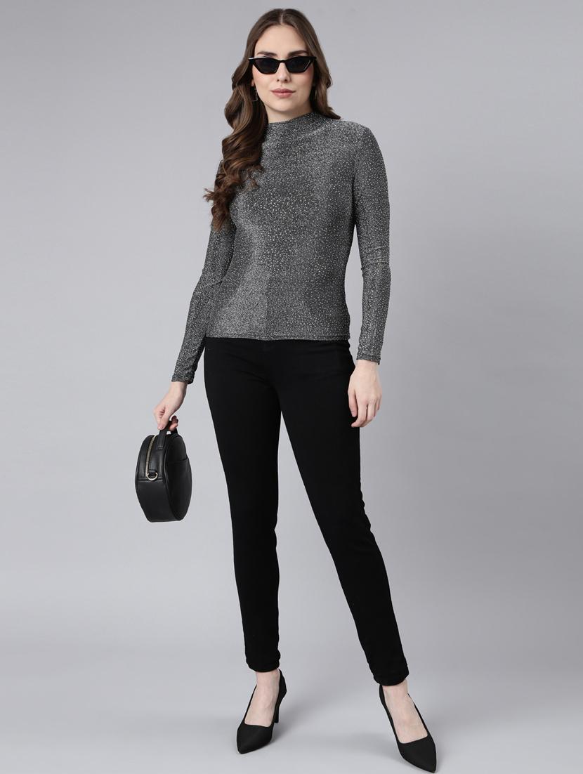 women self designed mock neck top - 20928915 - Standard Image - 5