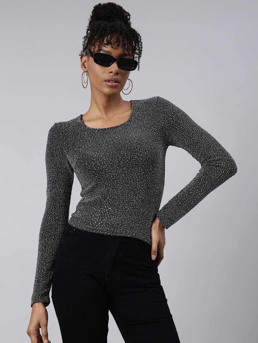 black self design detailed top - 20928917 -  Standard Image - 3