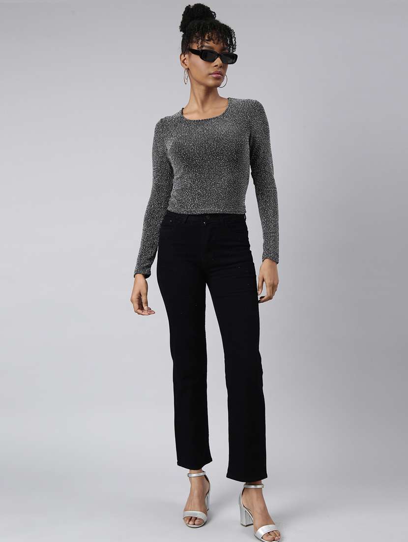 black self design detailed top - 20928917 -  Standard Image - 5