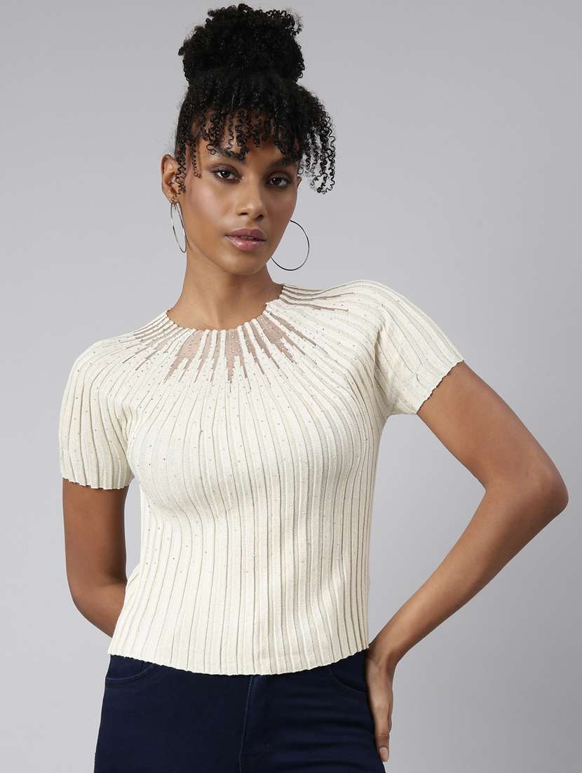 women neck embellished top