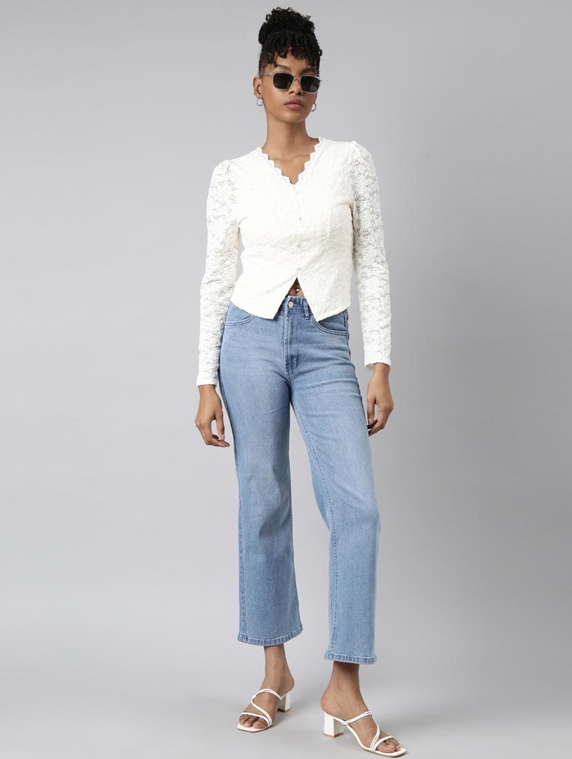 women v-neck self design top - 20928925 - Standard Image - 5