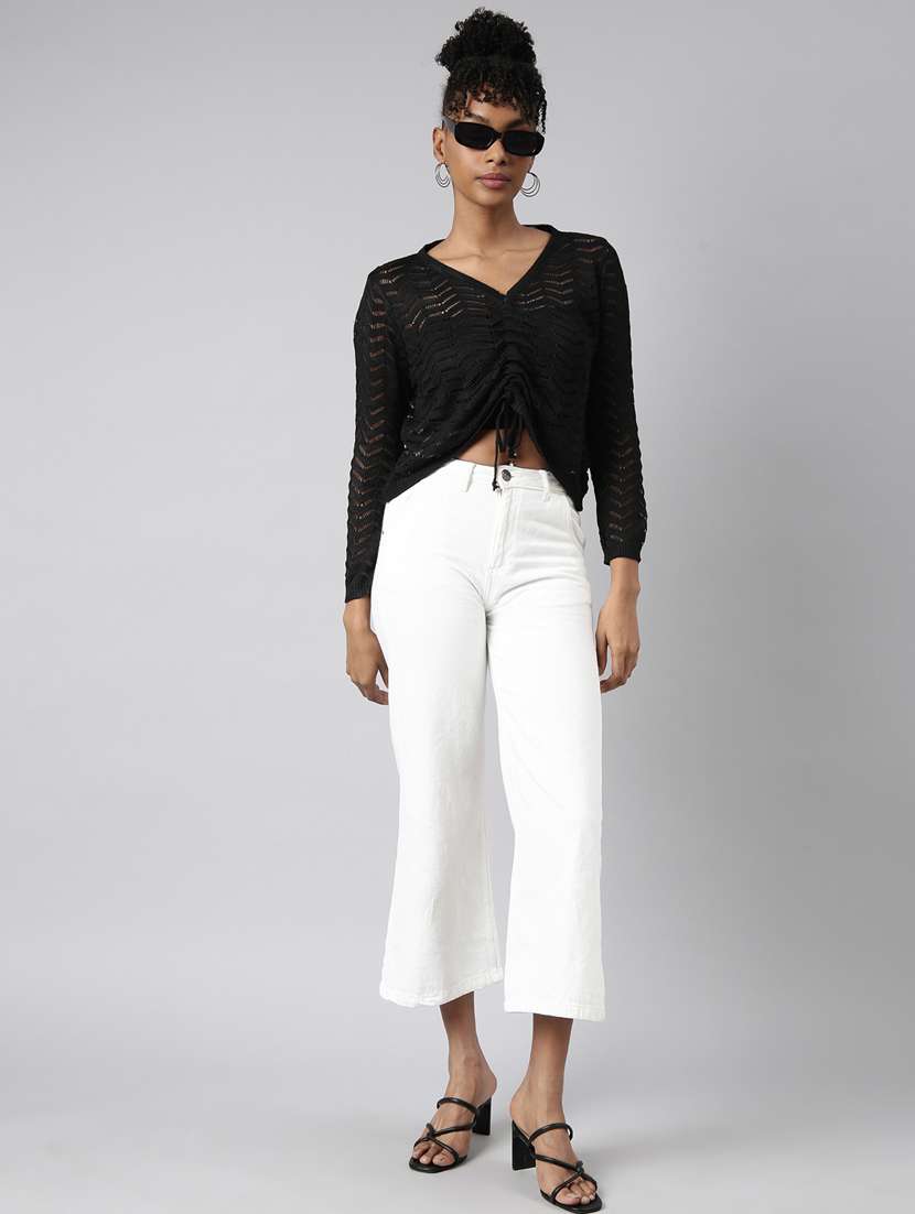 black self design detailed top - 20928926 -  Standard Image - 5