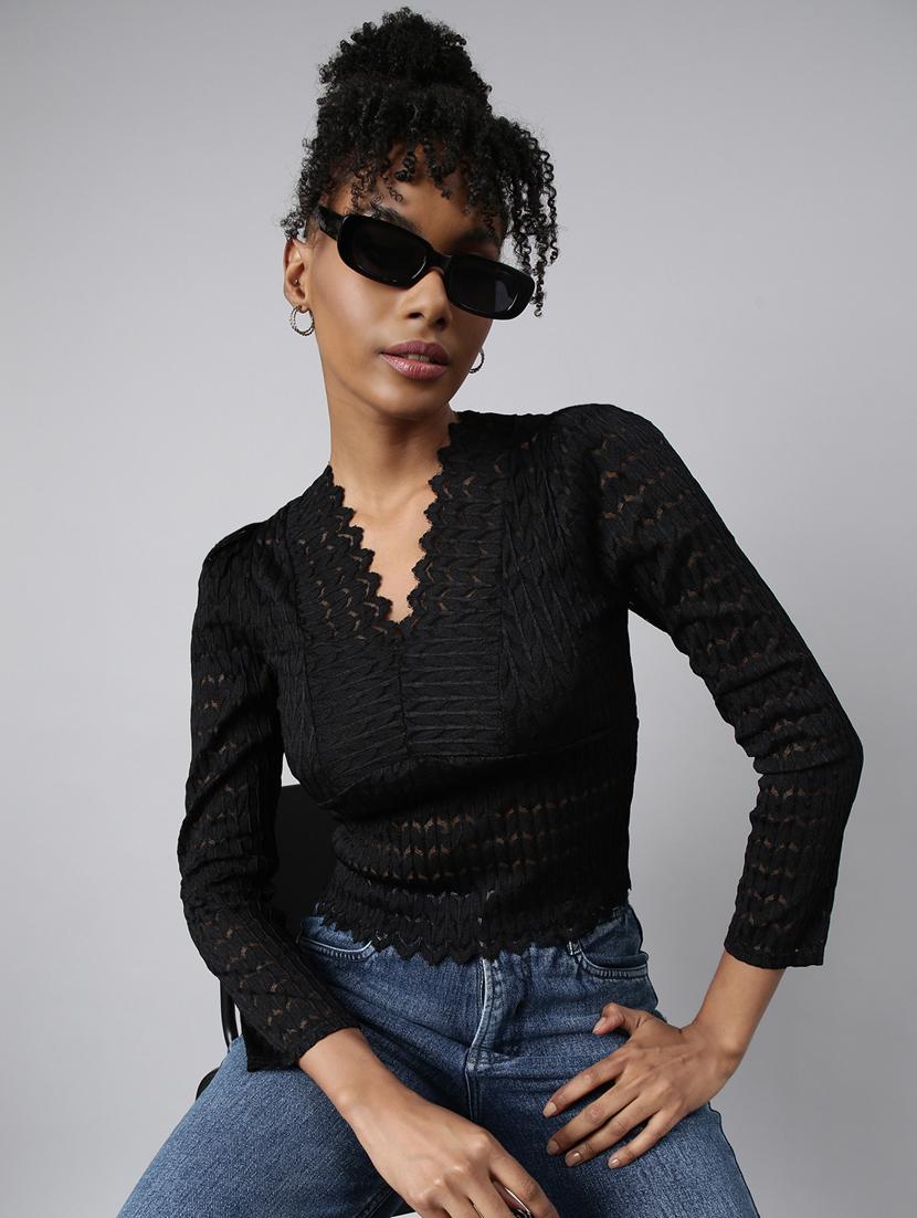 women self designed puff sleeves top - 20928930 - Standard Image - 3