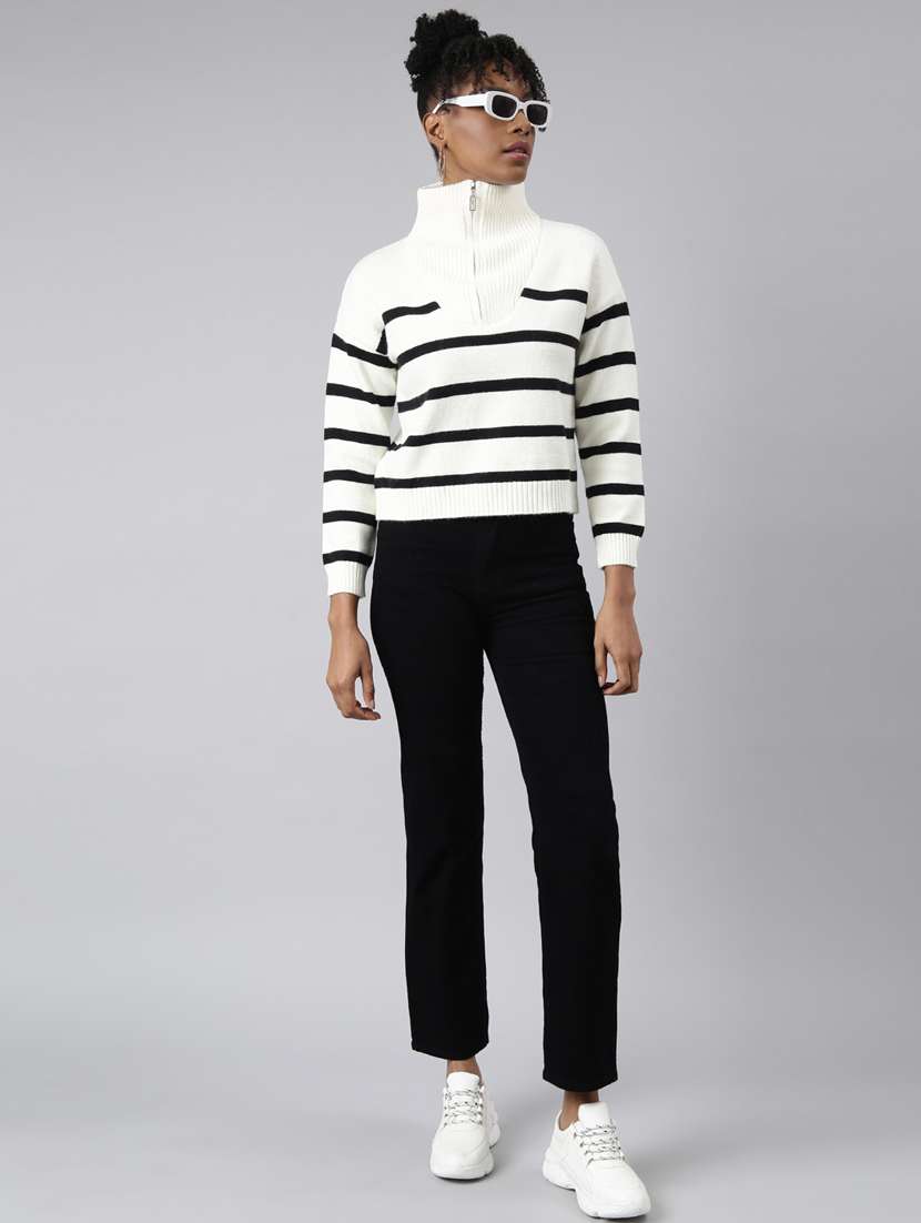 women striped high neck top - 20928936 -  Standard Image - 5