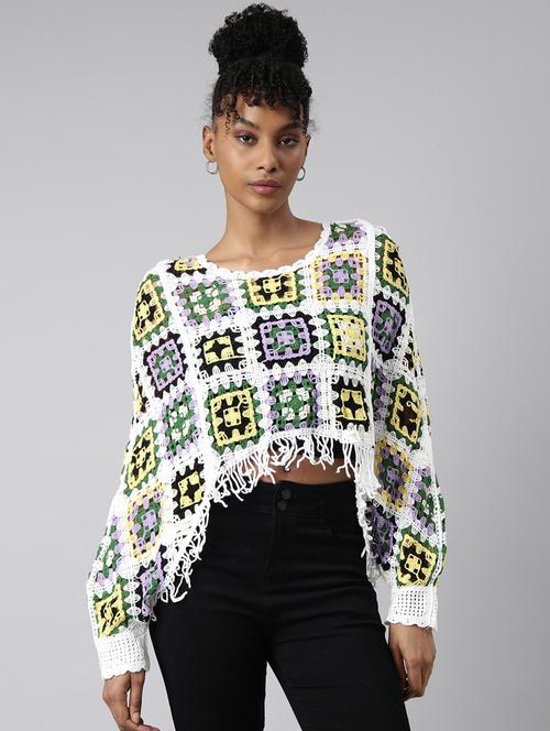 women crochet work crop top - 20928938 - Standard Image - 0