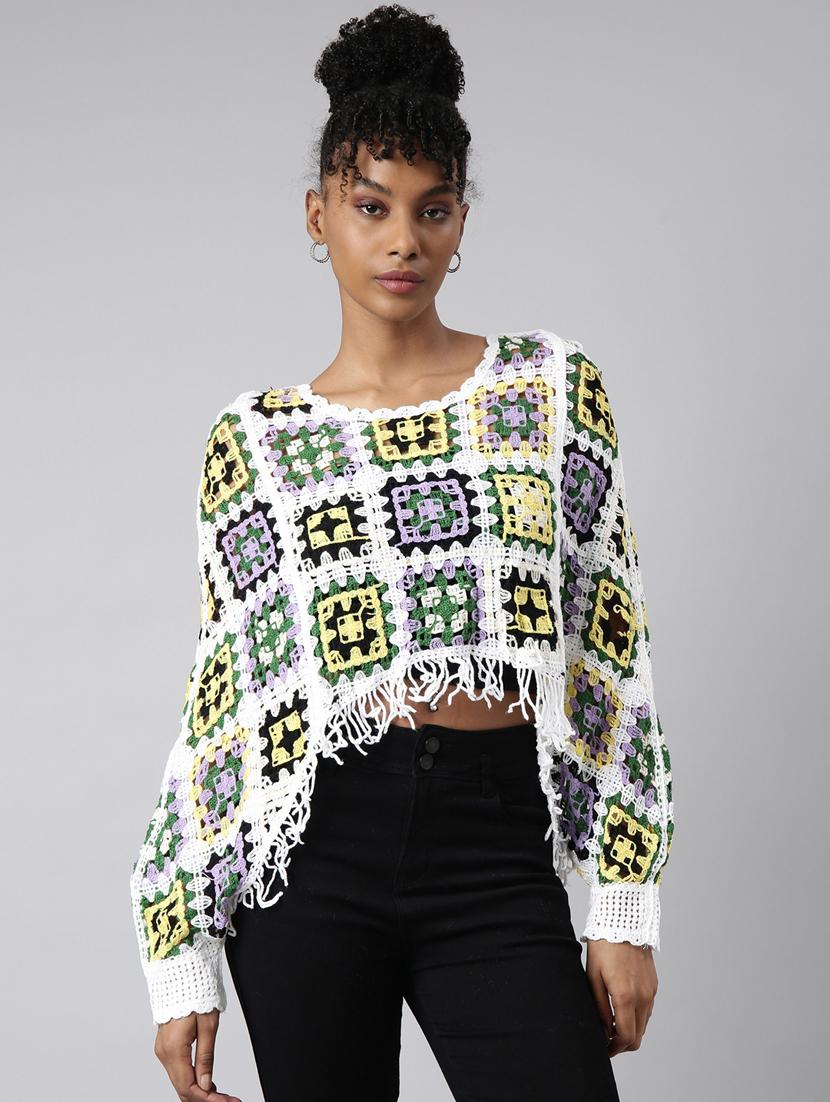 women crochet work crop top - 20928938 - Zoom Image - 0