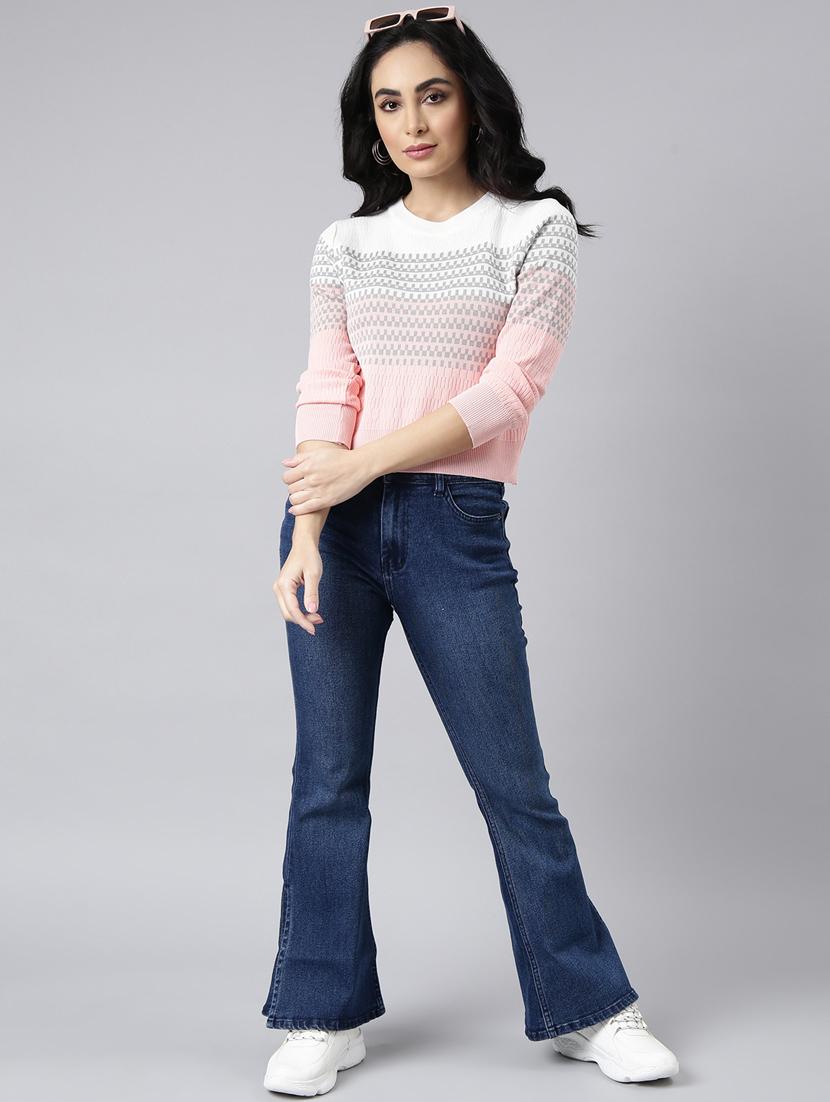 peach self design detailed regular top - 20928945 - Standard Image - 5