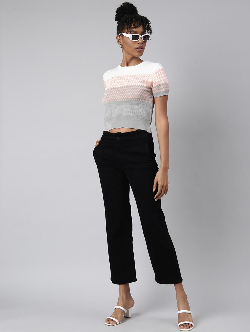 women printed round neck crop top - 20928948 - Standard Image - 5