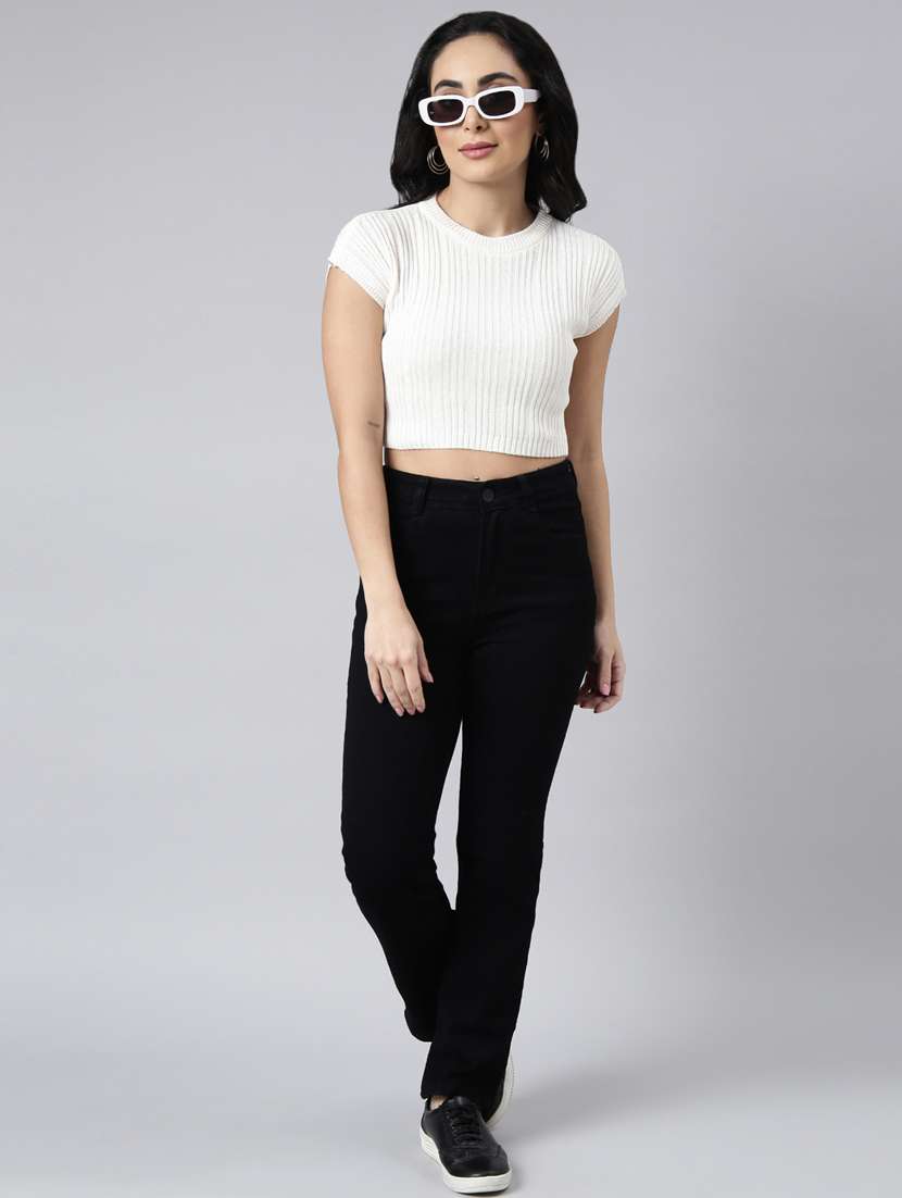women self designed round neck crop top - 20928951 -  Standard Image - 5