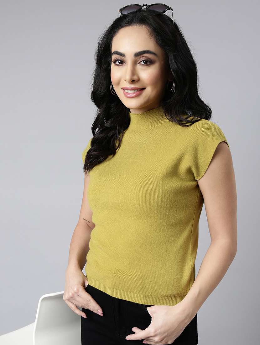 women solid mock neck top - 20928956 -  Standard Image - 3