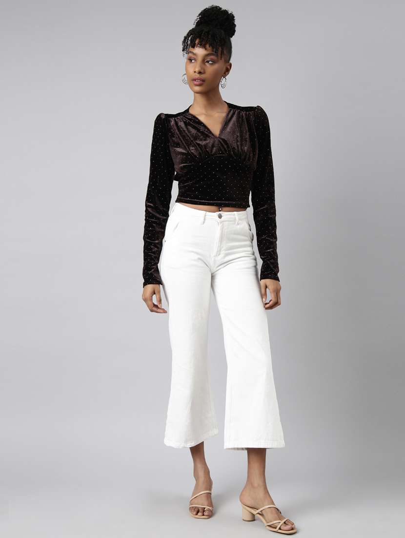 women polka doted puff sleeves top - 20928957 -  Standard Image - 5