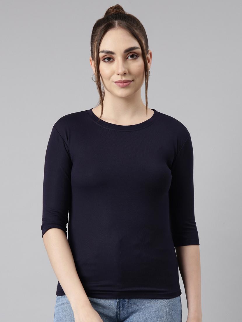 women solid round neck top - 20929023 - Zoom Image - 0