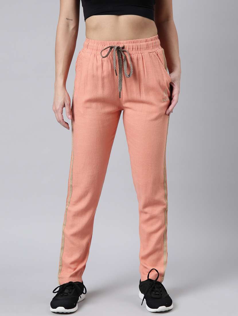 orange cotton blend track pant