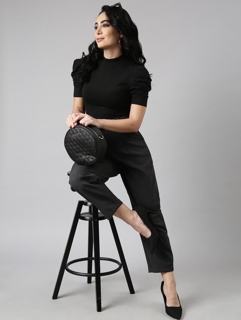 charcoal cotton blend pleated trousers - 20929165 - Standard Image - 3
