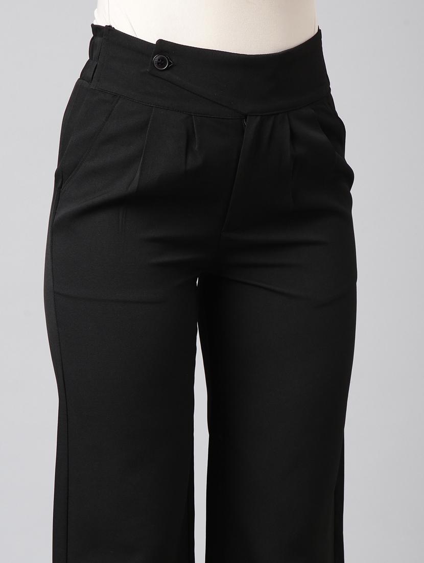 black cotton blend pleated trousers - 20929176 - Standard Image - 5
