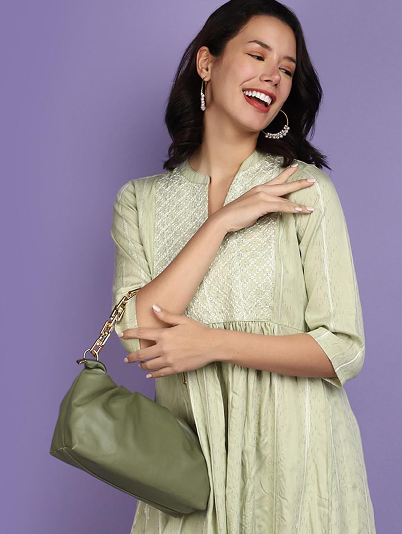 women neo mint mandarin neck flared kurta - 20929223 - Standard Image - 3