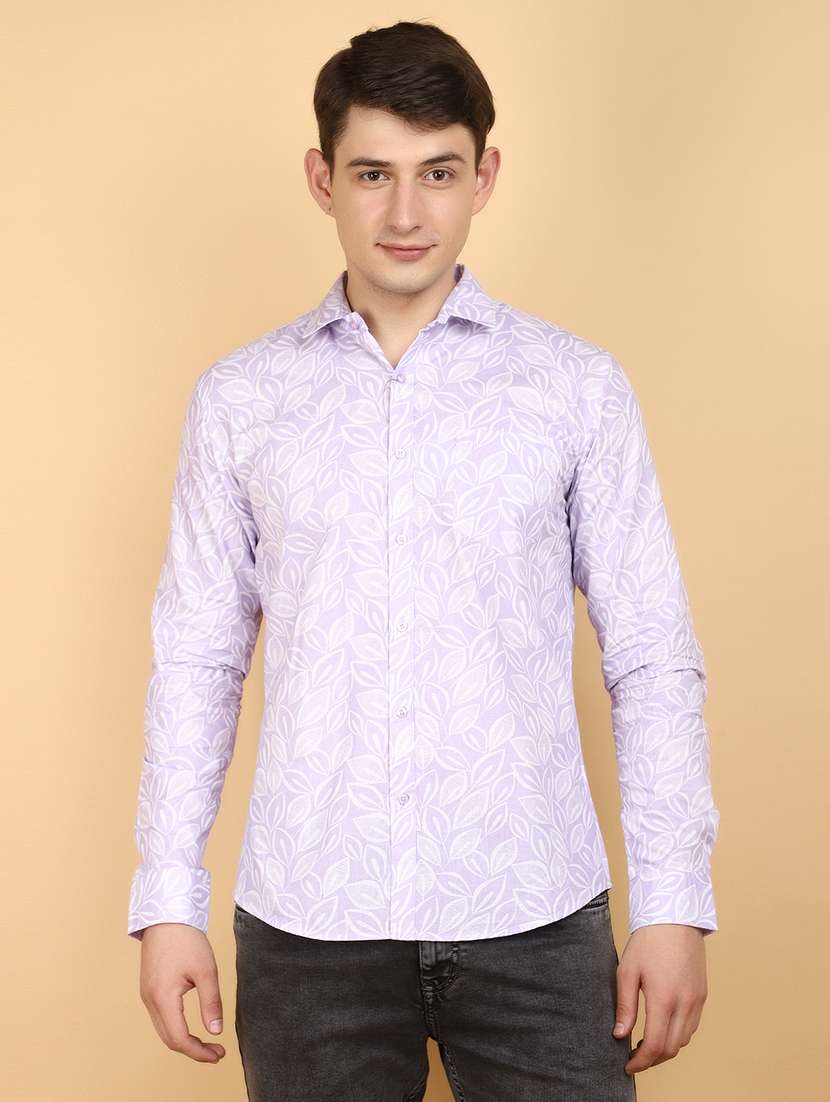 purple cotton casual shirt