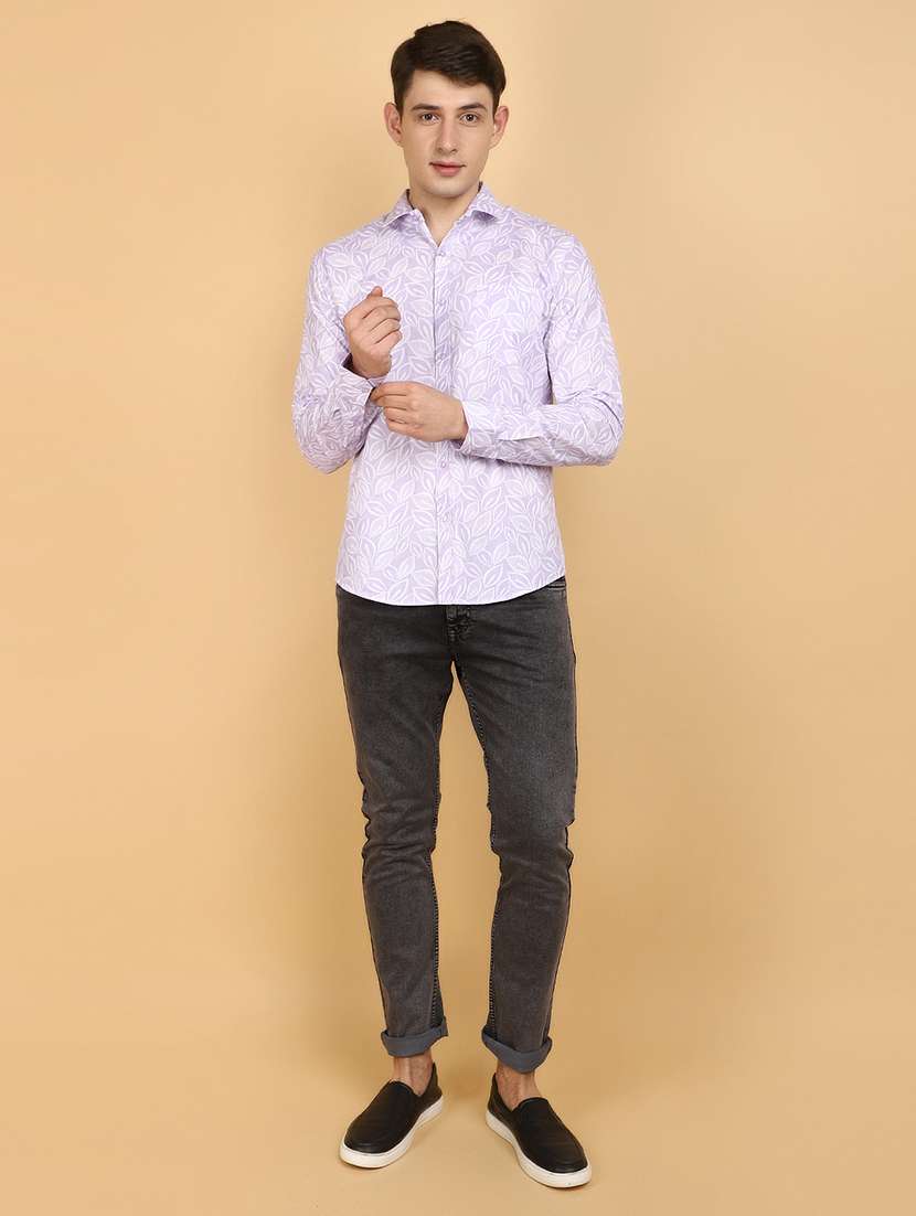 purple cotton casual shirt - 20929231 -  Standard Image - 3