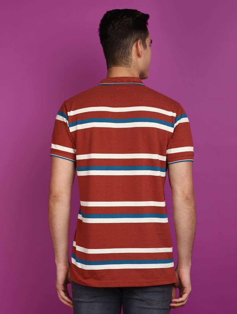 men polo neck striped t-shirt - 20929234 -  Standard Image - 3