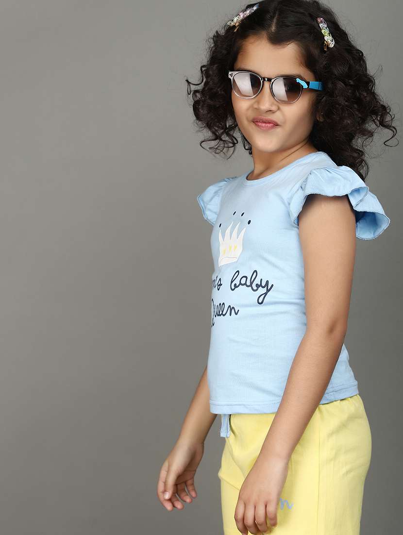 girls round neck printed shorts set - 20929260 -  Standard Image - 3