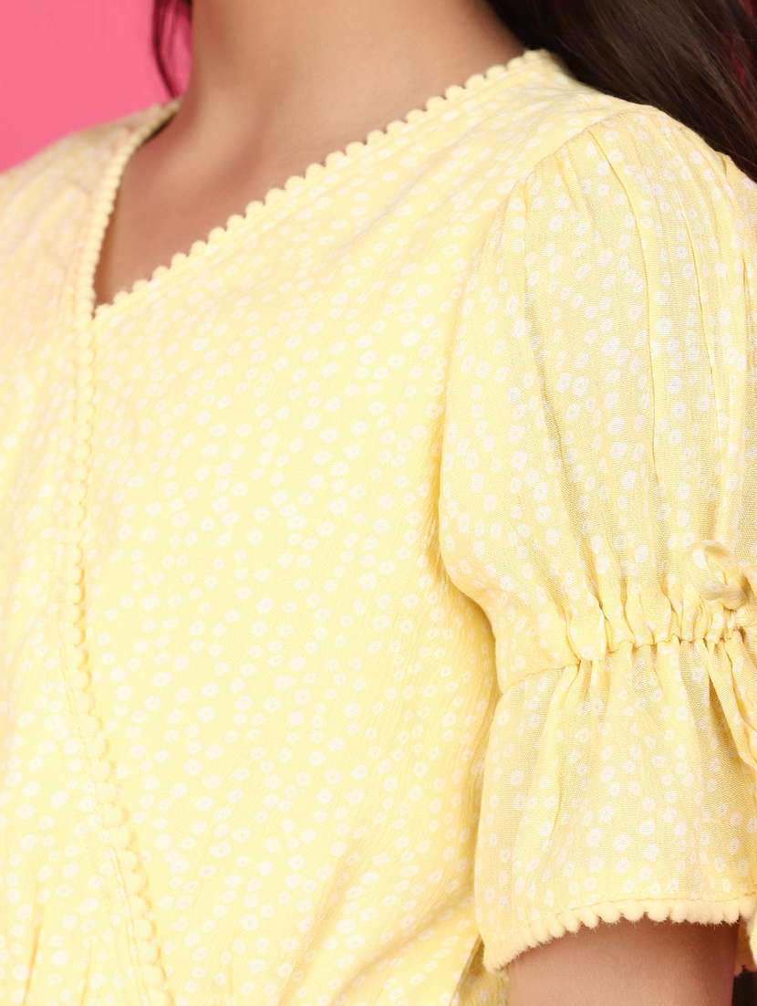 girls v-neck printed frock - 20929337 -  Standard Image - 5