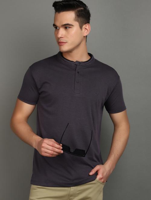 men henley neck solid t-shirt - 20929356 - Standard Image - 0