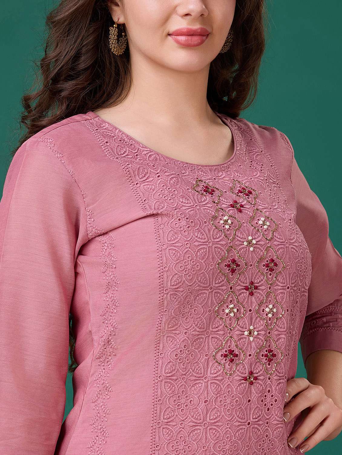 women embroidered kurta pant set with dupatta - 20929907 - Standard Image - 5
