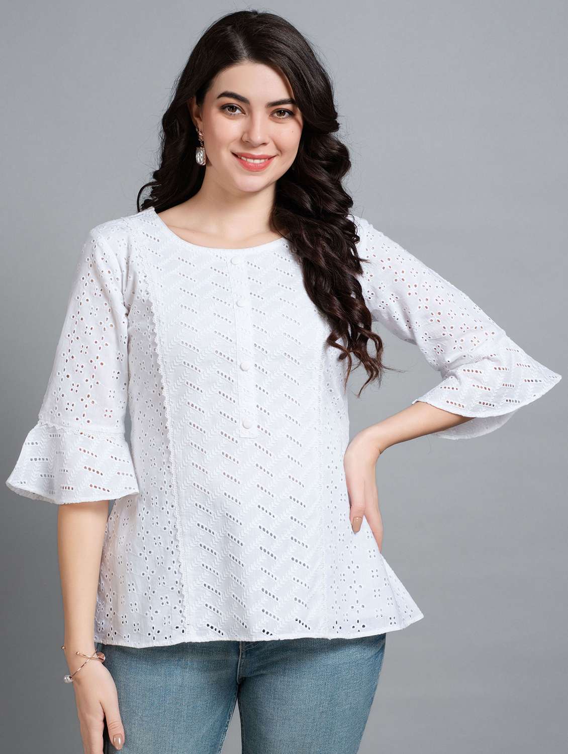 women's round neck a-line top - 20929922 - Zoom Image - 0