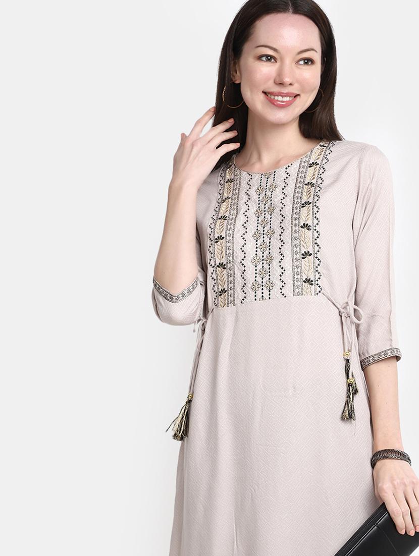 women's solid color a-line kurta - 20929967 - Standard Image - 3