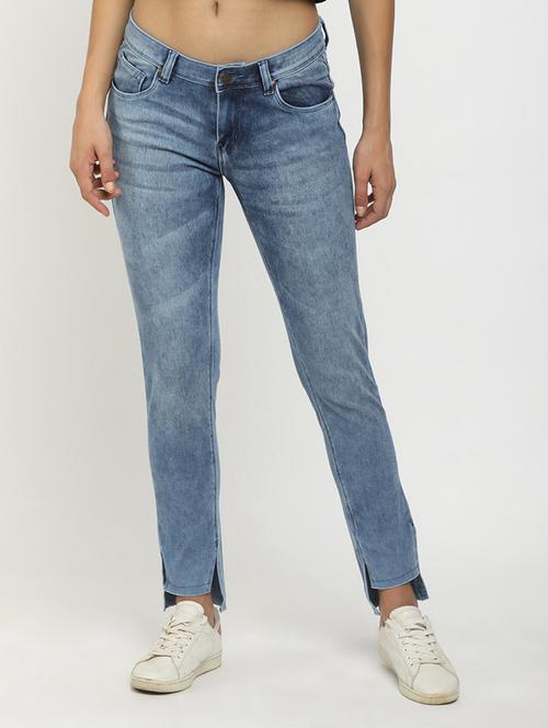 slid blue slim fit denim jeans - 20929988 - Standard Image - 0