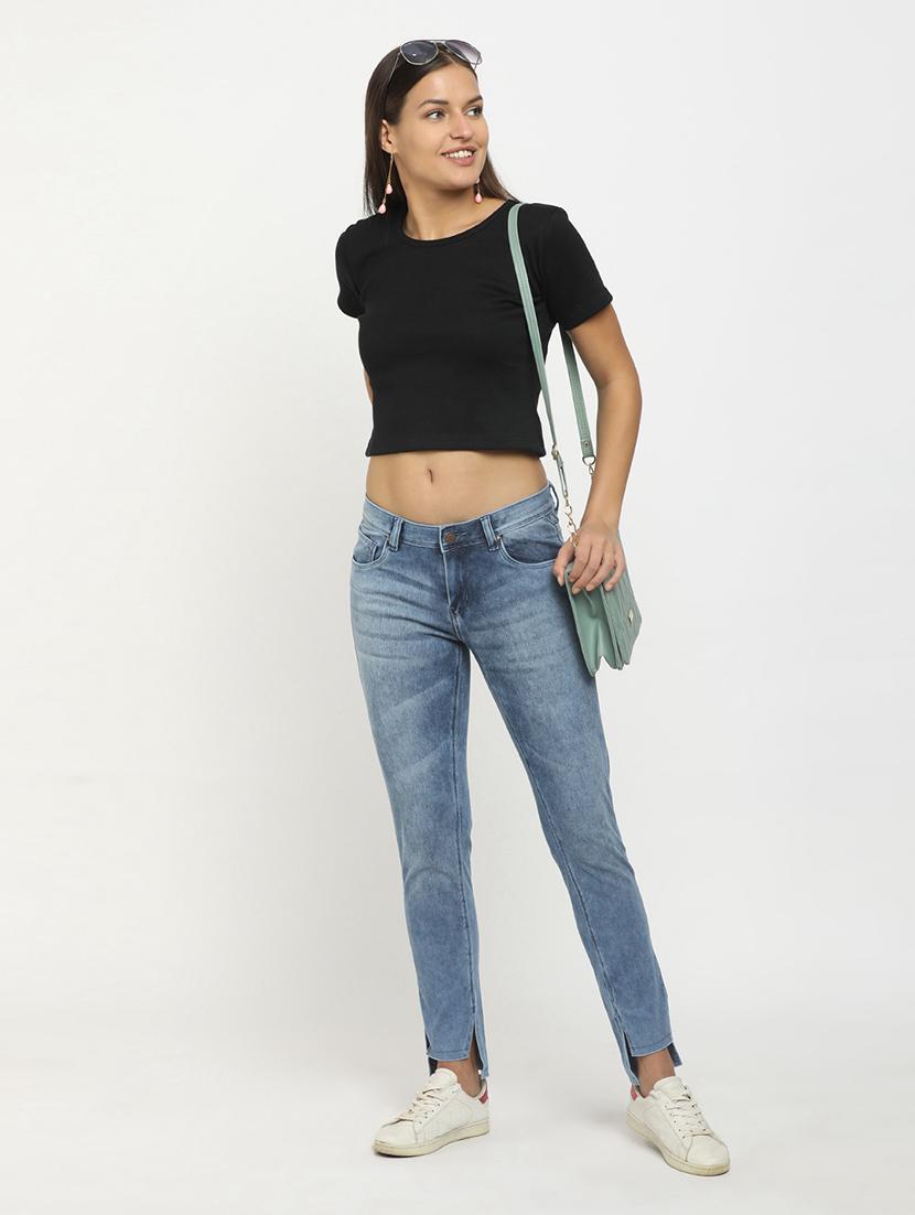 slid blue slim fit denim jeans - 20929988 - Standard Image - 3