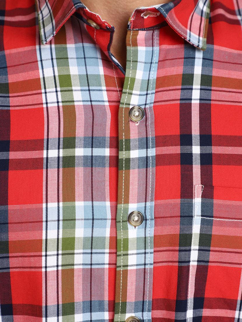 red cotton casual shirt - 20930102 - Standard Image - 5