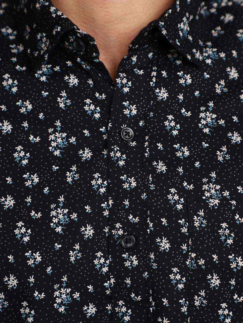 black cotton casual shirt - 20930104 - Standard Image - 5