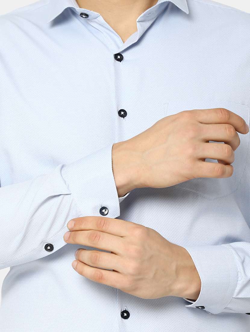 blue cotton formal shirt - 20930211 -  Standard Image - 3
